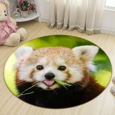 Tapis 3D mignon rouge panda N517 animal antidérapant tapis rond élégant fay