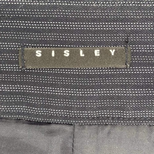 Sisley Striped Midi Skirt - 32W UK 12 Navy Polyester Blend - Picture 4 of 7