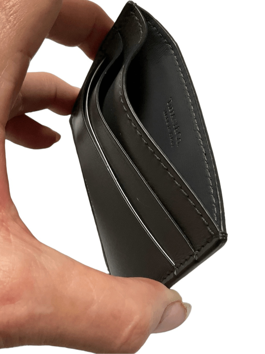 Tiffany & Co. Unisex Black Leather Cardholder - image 3