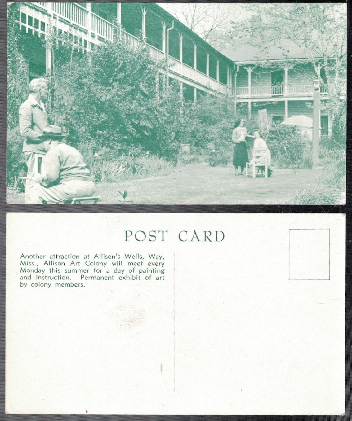 2 ANTIQUE 1940 ALLISON'S WELLS RESORT ARTIST COLONY WAY MISSISSIPPI