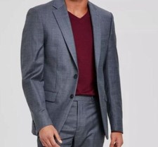 Calvin Klein Men's Gray Slim X Fit Wool Blazer Coat Suit Jacket Size 38R