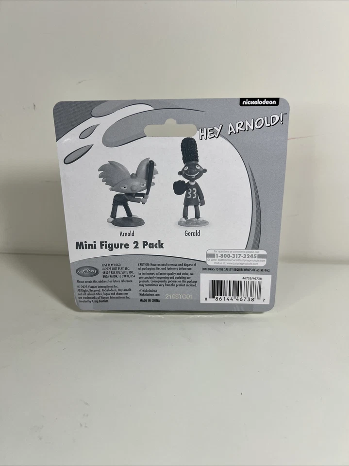 Mini figuras retro Nickelodeon paquete de 2 figuras Hey Arnold Just Play y Gerald NUEVO Foto 2 de 4