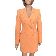 HOUSE OF CB Raven Mini Blazer Dress Size XS Orange Elegant Jacket Suit Dress