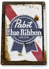 Pabst Blue Ribbon Beer Sign, Rustic Retro Bar Pub Brewery Beer Tin Sign C133