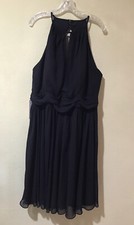 JJ's House Black A-Line High Keyhole Neck Chiffon Bridesmaid Dress 22W NWT D7