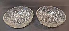 Vintage Anchor Hocking Medallion Clear Berry Dessert Bowls Set of TWO (2)