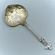 H76 by Gorham Sterling Silver Bon Bon Nut Spoon Art Nouveau Floral No Monogram