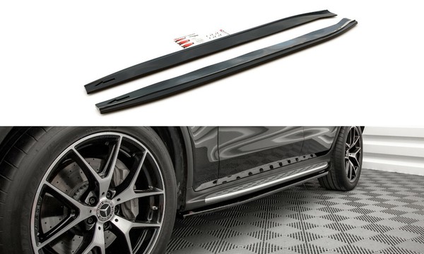 CUP Seitenschweller AnsäTze Schwarz FüR Mercedes GLC C253 AMG Line FL Schweller-image
