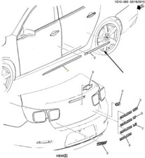New Oem Rear Driver Side Molding Plum Metallic 143x 2013-2016 Chevrolet Malibu