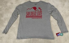 San Diego State University Long Sleeve Shirt Gray XL New with Tags Rare Soft