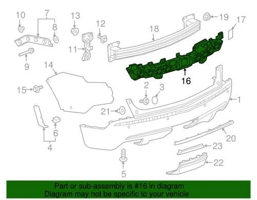 Amortiguador de energía fascia parachoques trasero genuino GM 2017-2023 Cadillac XT5 84103041 Foto 4 de 4