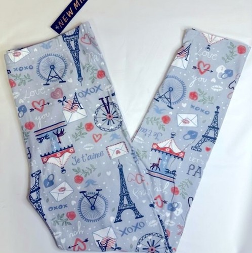 Paris with Love Buttery Soft Boutique Leggings Tall Curvy Plus 14-20 New - 第 1/3 張圖片