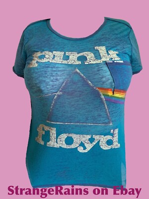 PINK FLOYD Band Shirt Ladies Sheer T Shirt (Medium) Dark Side Of The Moon