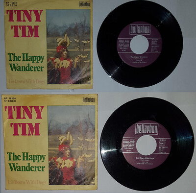 Tiny Tim   The Happy Wanderer / Lie Down With  Dogs 7'', Single, 45 RPM, Vinyl  L