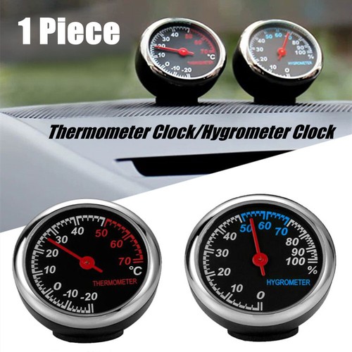 Car Interior Thermometer Hygrometer Quartz Clock For Dashboard Decor