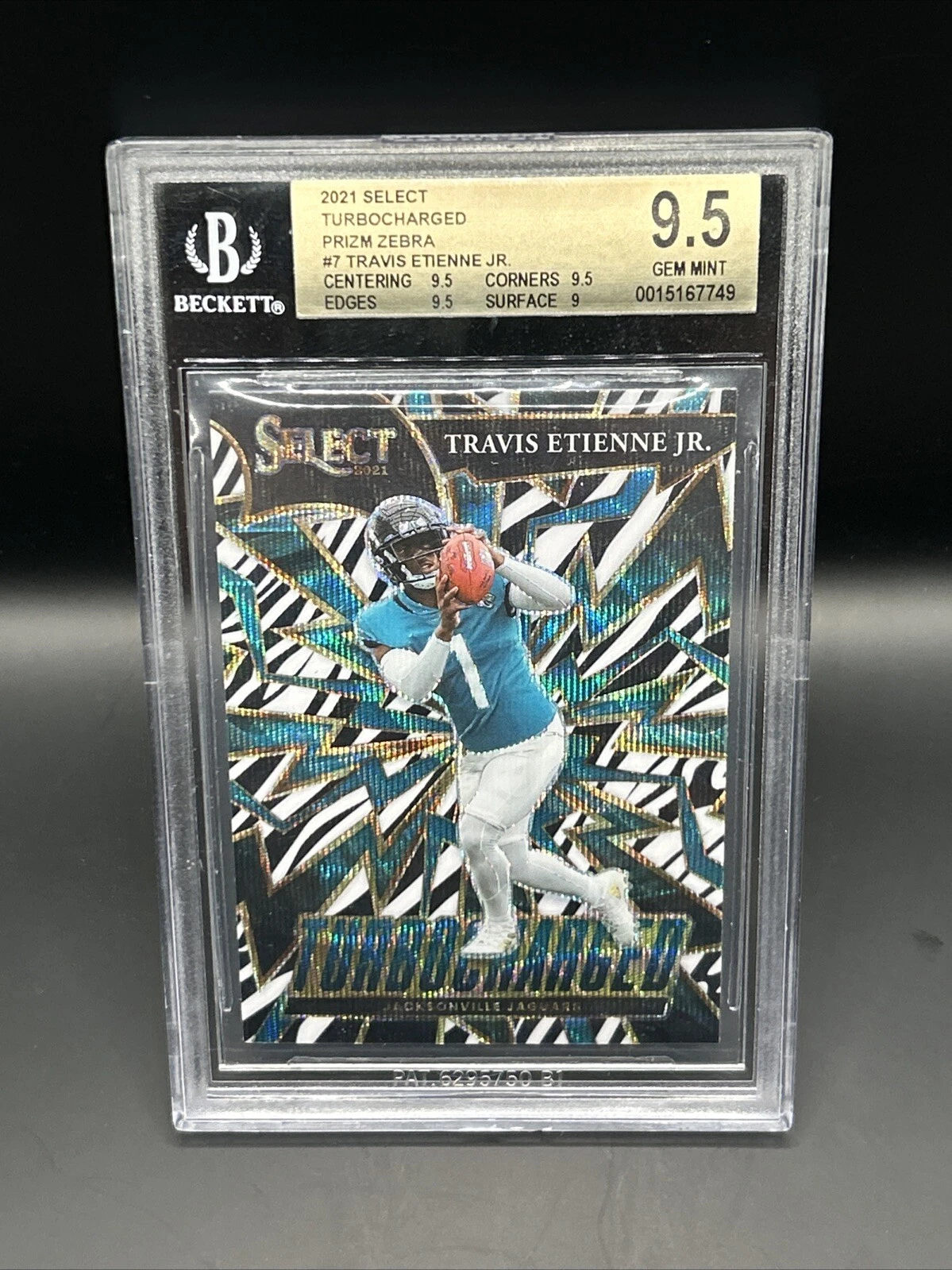 Travis Etienne Panini Select Turbocharged #TUR7 Zebra Prizm