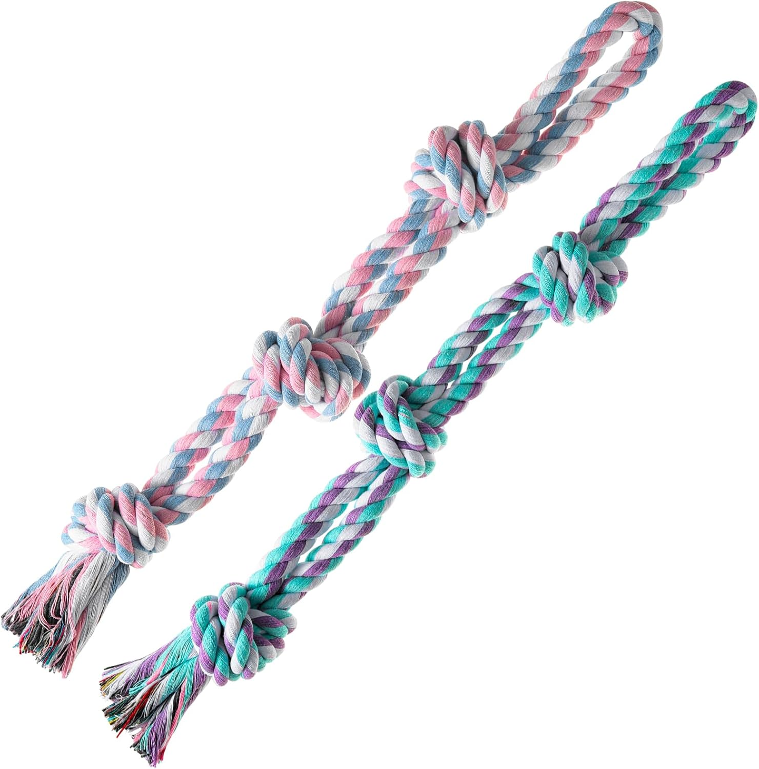 Dog Rope Toys 2 Pcs Indestructible Dog Toys, Dog Chew Toys for Aggressive Chewer