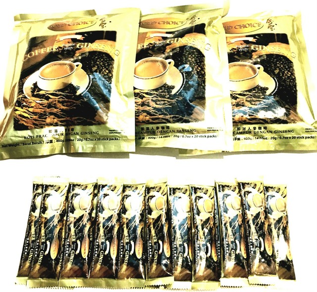 Gold Choice Instant Premix Ginseng Coffee 20 Sticks x 20 g ( Pack of 3
