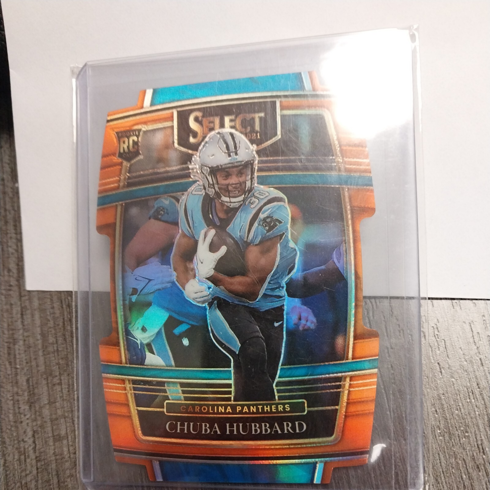 2021 Panini Select - Concourse Orange Prizm Die-Cut #76 Chuba Hubbard /249 (RC)