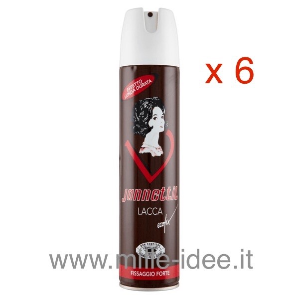6x Lacca Jannettil Ecofix 300ml Fissaggio Forte - Offerta Stock Capelli