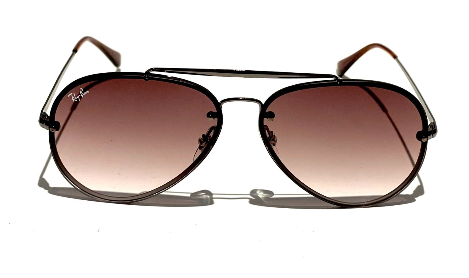 Ray-Ban Blaze Aviator RB3584N Brown Gradient Lens Gunmetal Frame 61mm