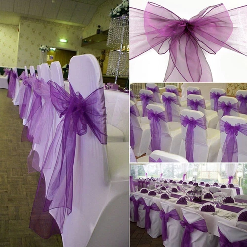 Chair Bows Sashes Events Banquets Wedding Reception Supplies Chair Back Decor -  12/27