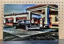 Chevy at Flying A Gas Station HDR photography By Leo Czerniak On Metal
