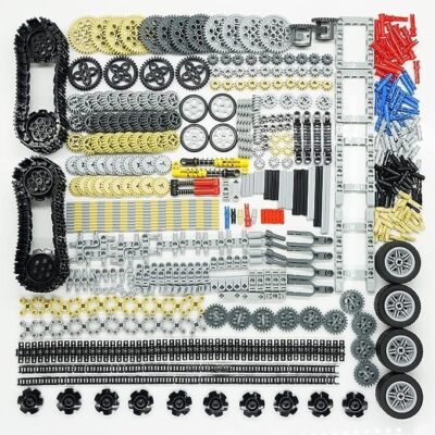 New BROTEX Technical Parts BUILDING BLOCKS Car Gears Axles Wheels Connectors NIB