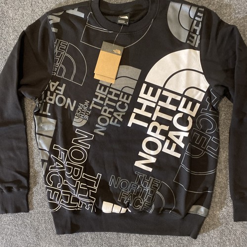 North Face Sweatshirt Mens Medium Black All Over Graphic Print NEW NWT Pullover - Picture 2 of 15