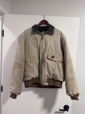 Carhartt Men's J165 BRN Corduroy Collar Quilt Lined Size XL Regular Distressed