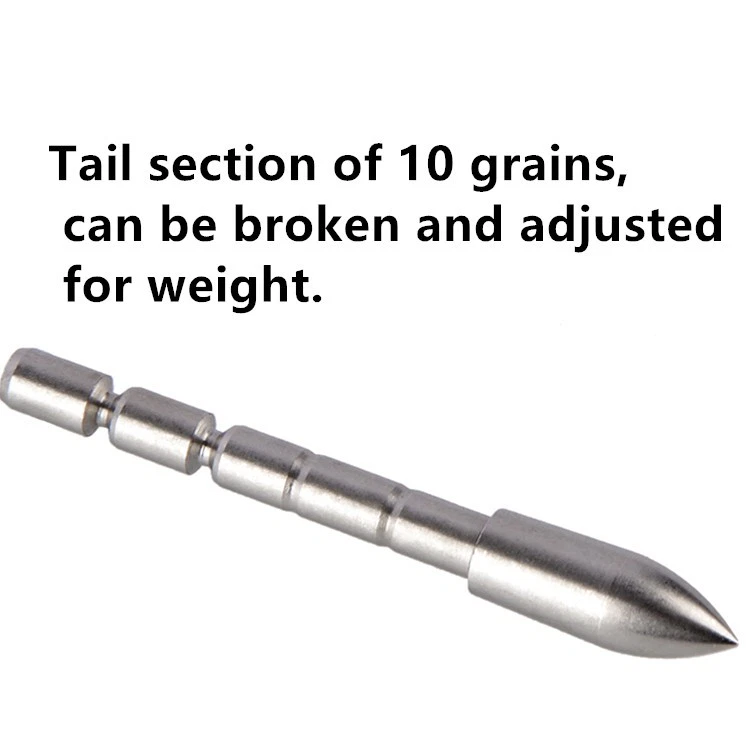 12 X 100-230gr Insertos Punta de Flecha de Tiro con Arco Puntas de Acero ID4.2mm Arco Objetivo de Caza Foto 4 de 4