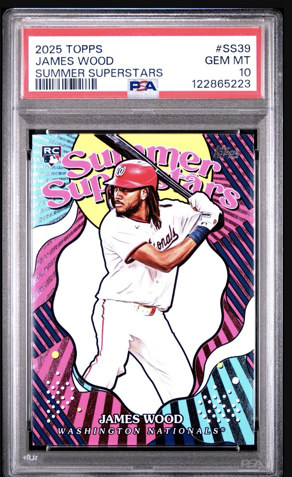 2025 Topps Summer Superstars James Wood SS39 PSA 10 GEM MT RC Nationals