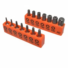 Torx Hex Bit Set Security Tamper Proof Torq Star Resistant S2 Steel T5 -T40 14PC