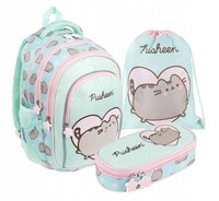 Rucksack + FedermäPpchen + Tasche, 3-Teiliges Set, Pusheen Mint, St. Majewski