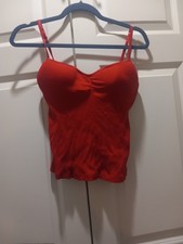 Women's Medium Red Tank top with Built-In Bra