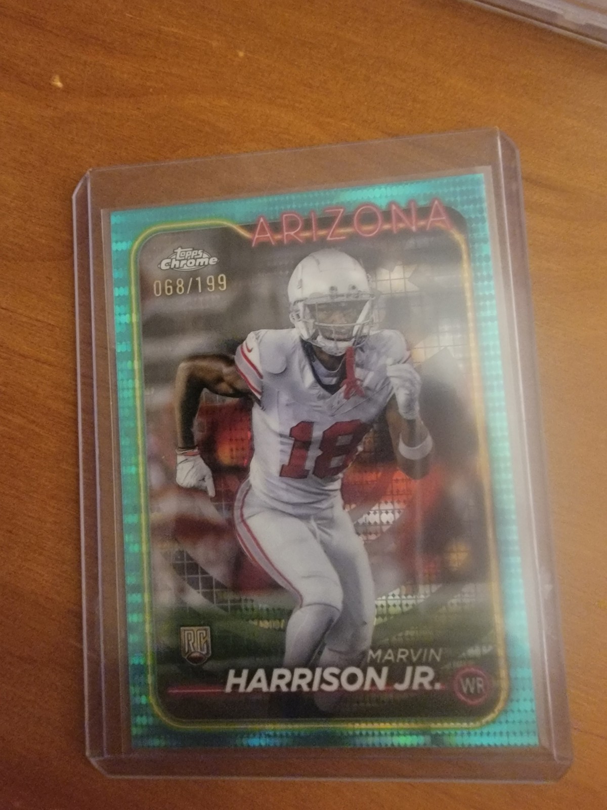 2024 Topps Chrome - Rookies Marvin Harrison Jr. #204 Aqua Refractor /199 (RC)
