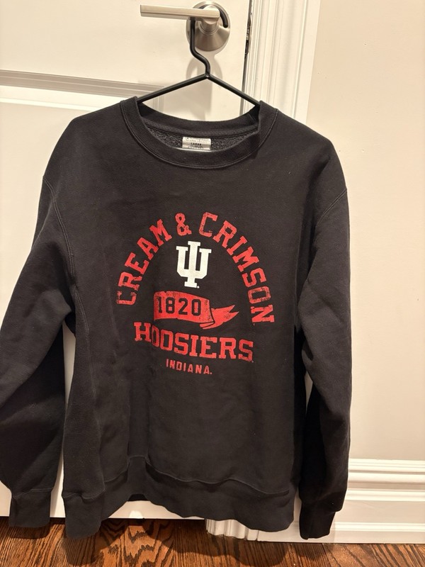 Cream And crimson Indiana University Size Large Sweatshirt