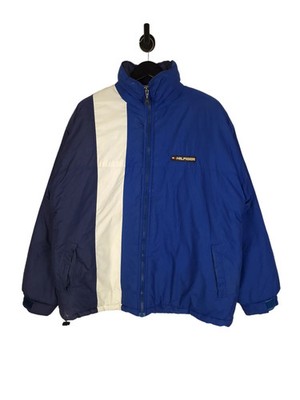 Y2K Tommy Hilfiger Coldstop Puffer Jacket Gr. L/XL Blau Weiß Herren Wintermantel