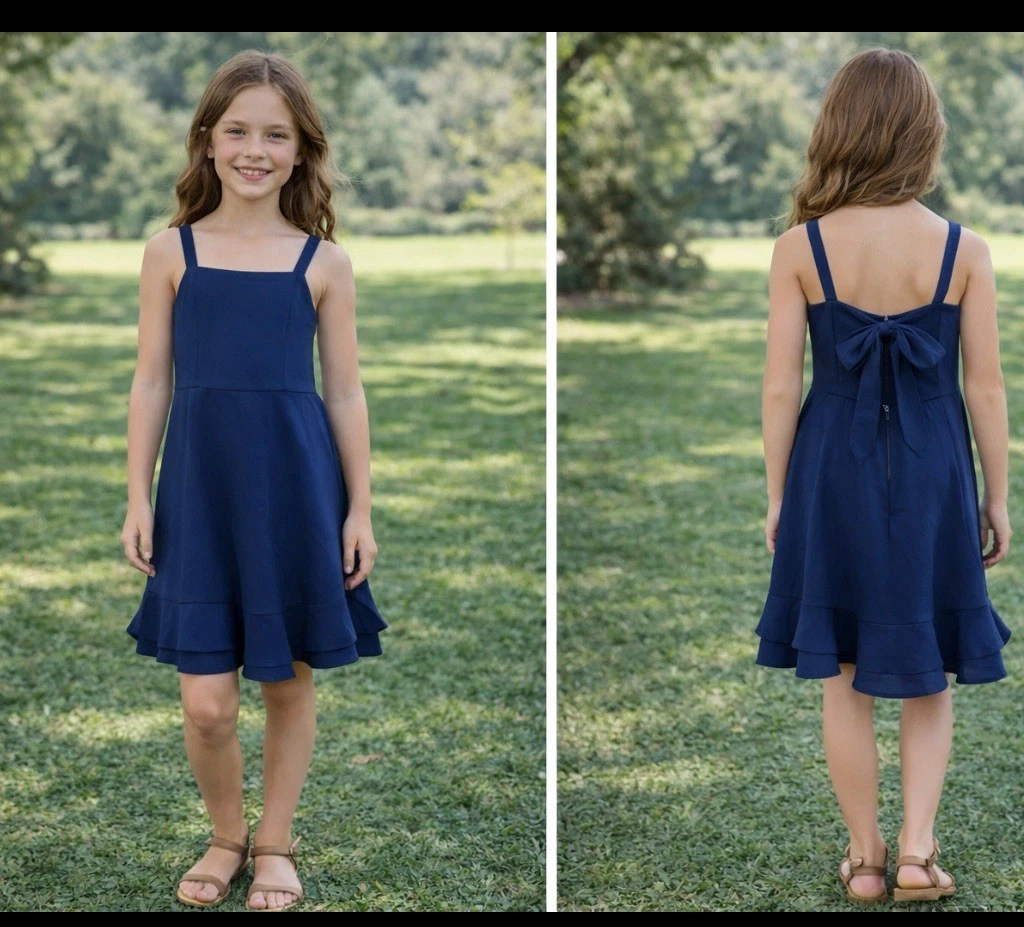 Rare Edition Size 10 Girls Navy Blue Summer Formal Dress