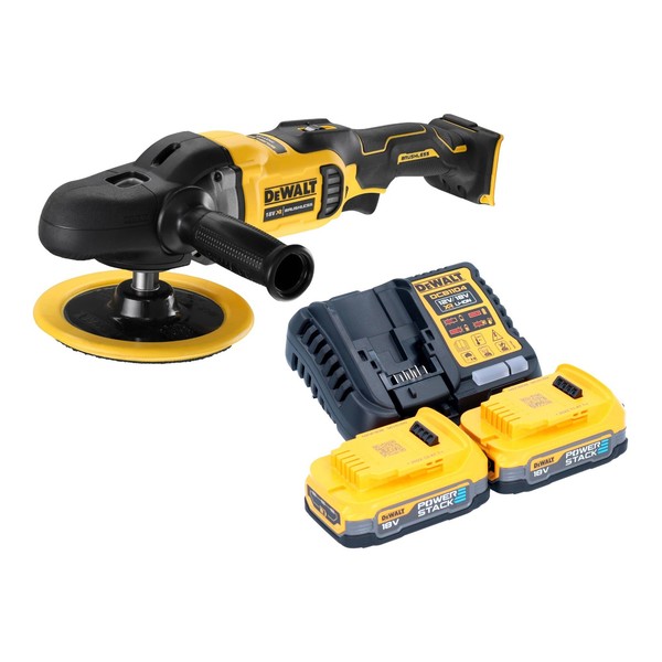 Dewalt Dcm 849 E2 Akku Poliermaschine 18 V 180 Mm + 2X Akku 1,7 Ah + Lader-image