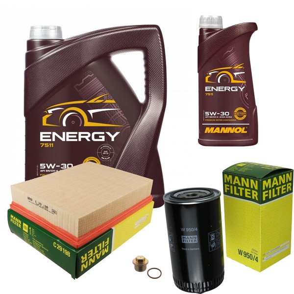 Mann Inspektionspaket 6L Mannol Energy 5W-30 FüR VW Transporter IV Bus 2.5 TDI-image