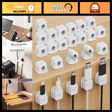 24 Pack Magnetic Cable Clip Organizer - Adhesive Cord Holder for Office  Home
