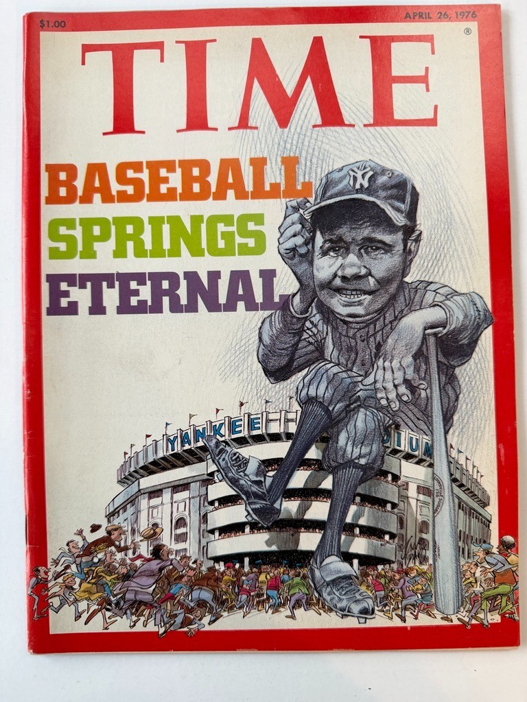 Babe Ruth TIME Magazine Newsstand April 26, 1976  Jack Davis Mad MAgazine
