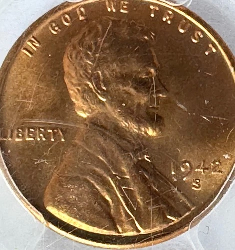 1942-P,D,S Lincoln Wheat CentS MS65 RED PCGS. Lot of 3.