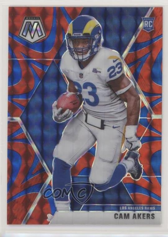 2020 Panini Mosaic Rookies Reactive Blue Mosaic Prizm Cam Akers #221 03wt