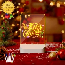 LED Drawing Board for Kids,Acrylic Dry Erase Board with Light with Stand, Marker