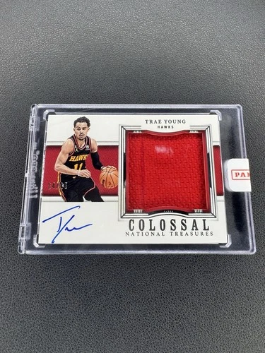 2023-24 Panini National Treasures Trae Young Colossal Materials Patch Auto /25