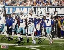 Daron Bland, Trevon Diggs, Bell, Gilmore Autographed Dallas Cowboys 8x10 PIA