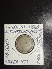1880 Newfoundland 20 Cents Victoria Silver Coin Canadian Province