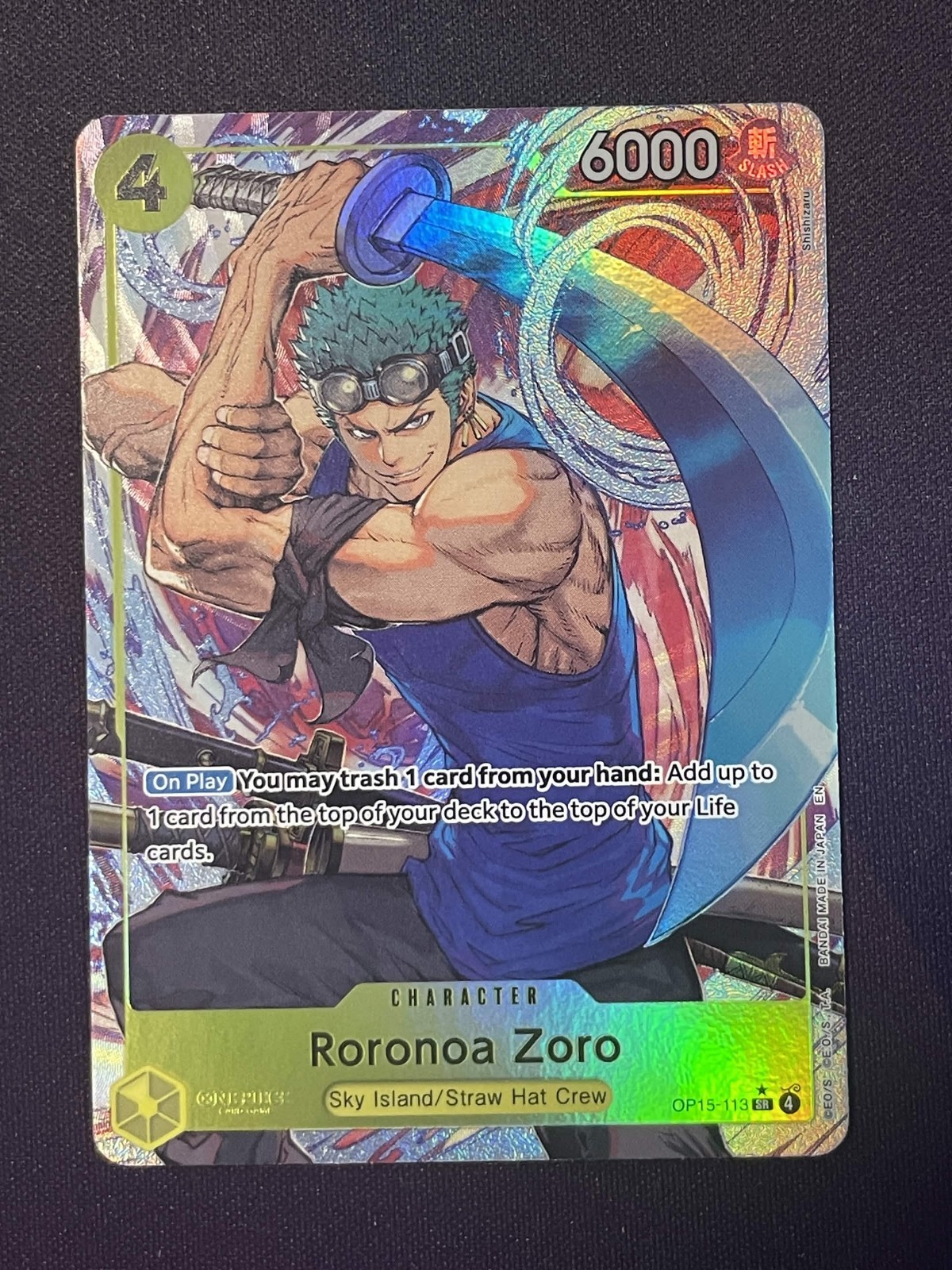 One Piece Roronoa Zoro OP15-113 SR Alt Art Adventure on Kami's Island ENG